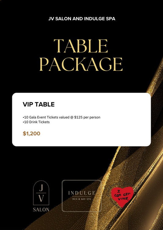 JV Salon & Indulge 4th Annual Winter Charity Gala- VIP TABLE