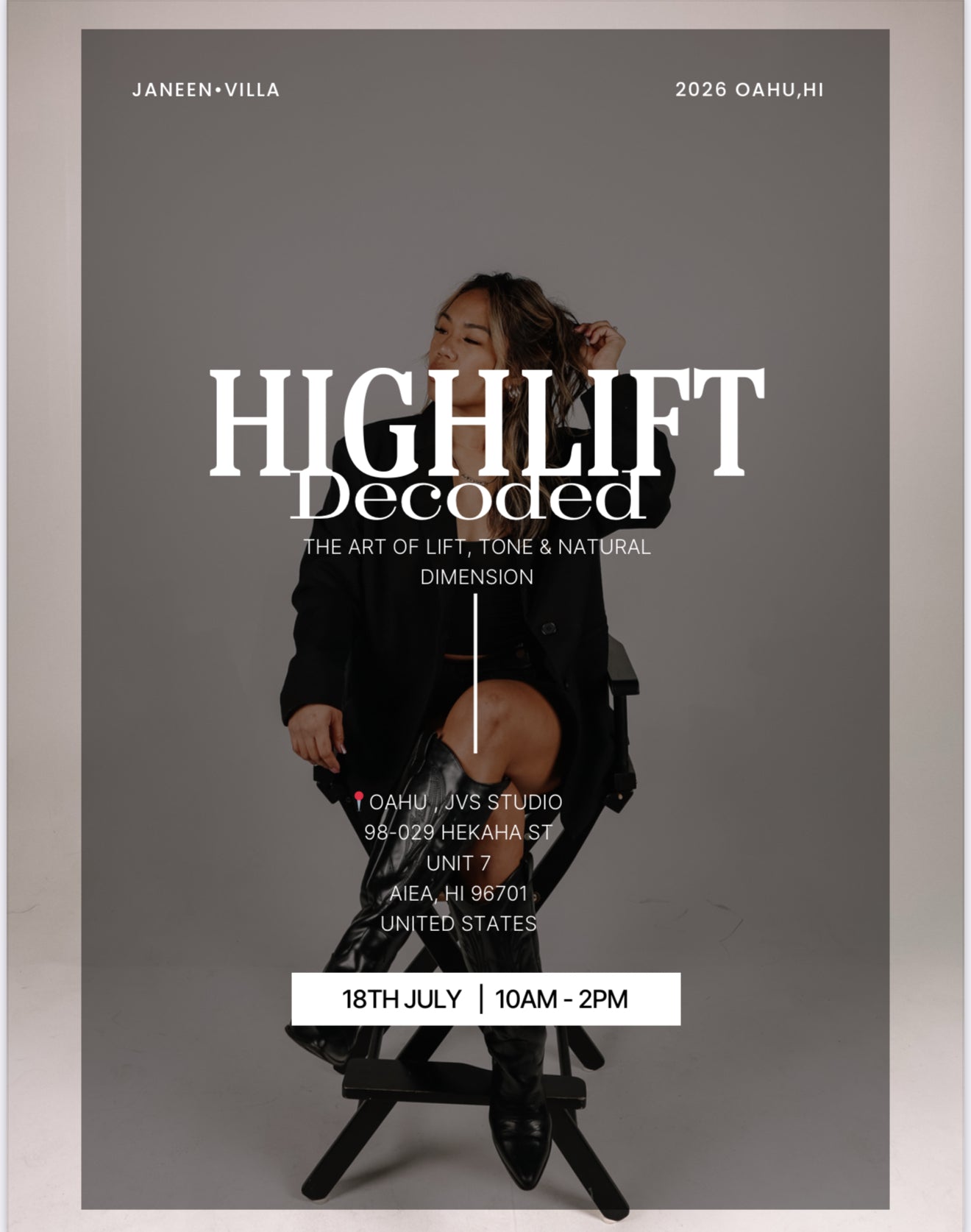 High Lift Decoded Color Class by JANEEN VILLA OAHU